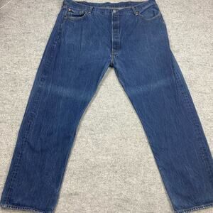 Levis jeans mens 501 Straightleg medium wash cotton regular fit denim 40/30